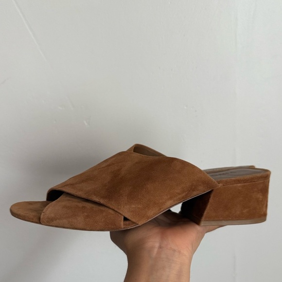 Vince Karsen Italian Suede Leather Slide Sandal Mules Cedar (Brown) Brand - Picture 1 of 7